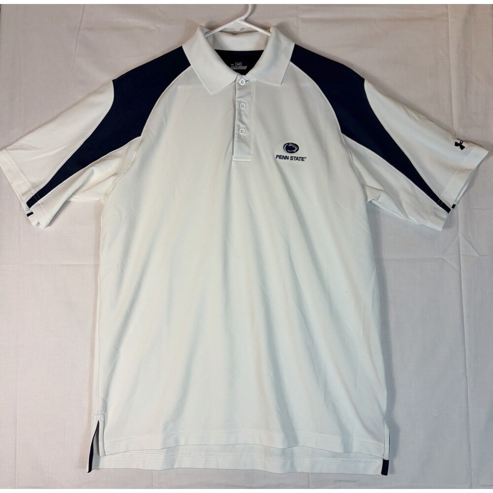 Under Armour Penn State Nittany Lions Polo Shirt S/S Performance White Men’s Med